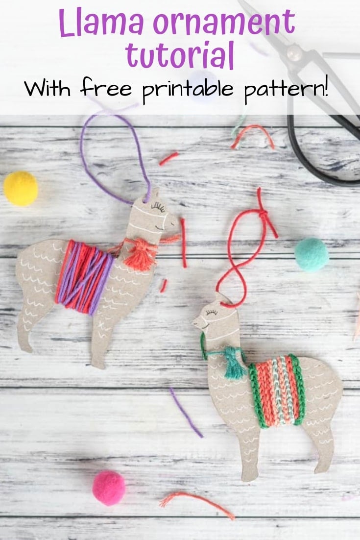 Llama ornament tutorial with free printable pattern. These upcycled llama ornaments are so cute and practically free to make!