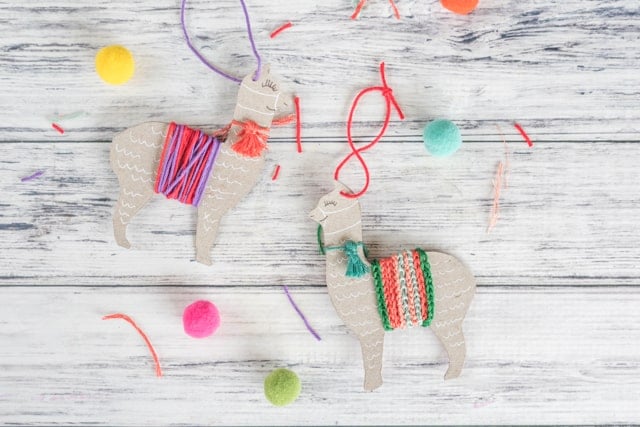 upcycled llama ornaments