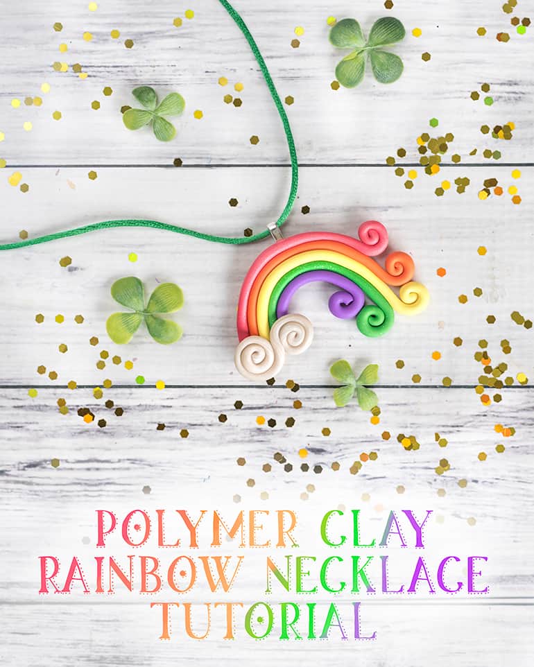 rainbow polymer clay necklace tutorial