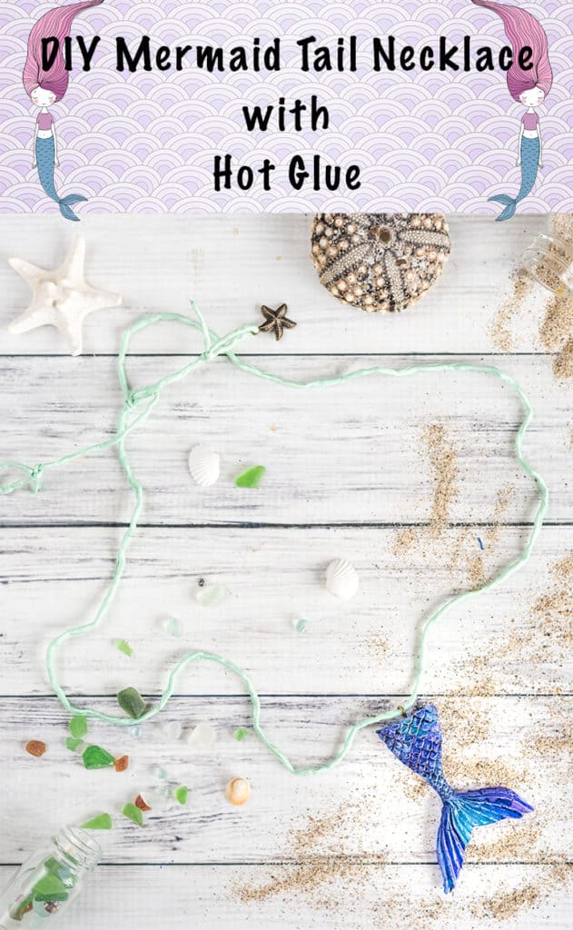 DIY mermaid tail necklace with hot glue tutorial