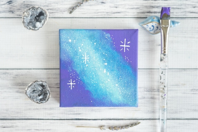 Mini galaxy art tutorial with craft paints