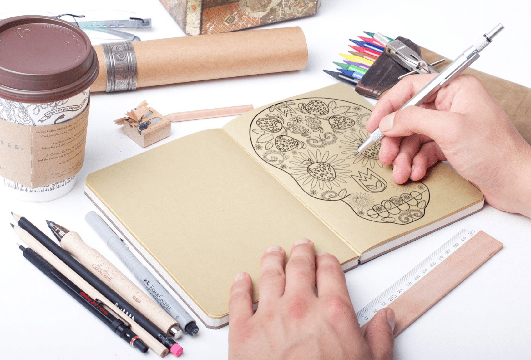 free printable strawberry sugar skull coloring page