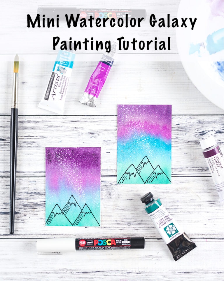 Mini Watercolor Galaxy Painting Tutorial - Watercolor Sky with ...