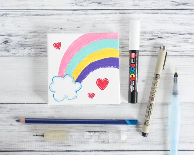 self-acceptance rainbow mini art