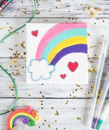 self-acceptance rainbow painting mini art tutorial