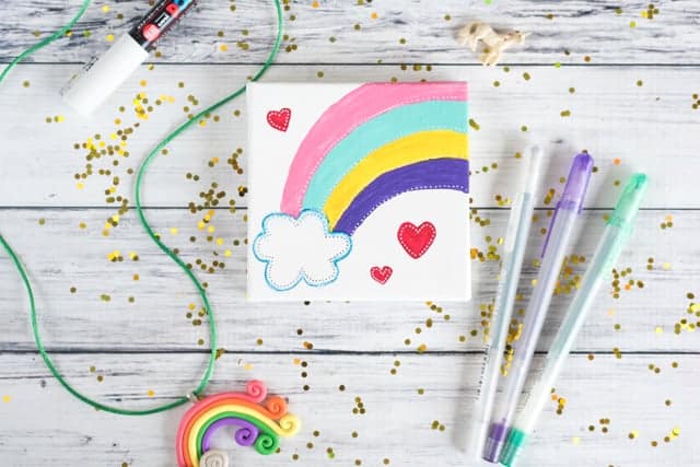 self-acceptance rainbow painting mini art tutorial