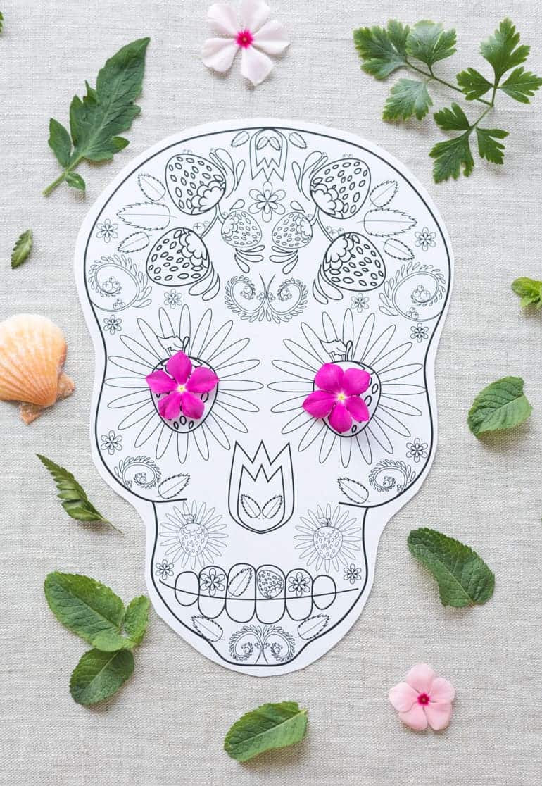 free printable sugar skull coloring page for adults