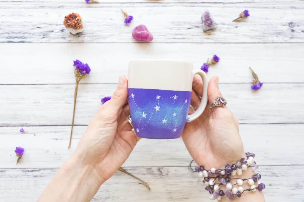 DIY dishwasher safe galaxy mug