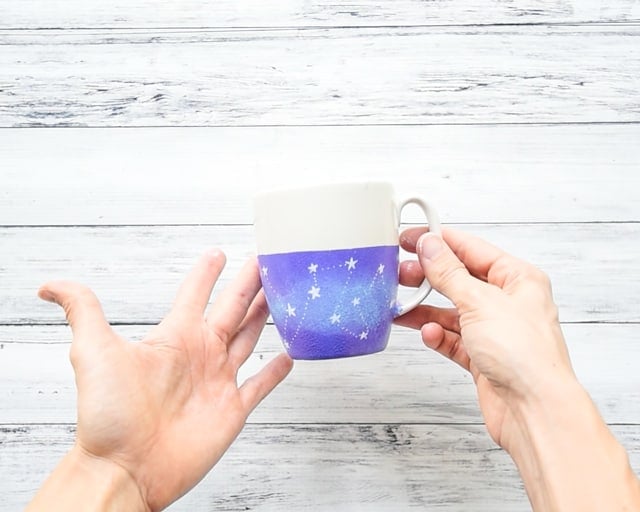 DIY dishwasher safe galaxy mug