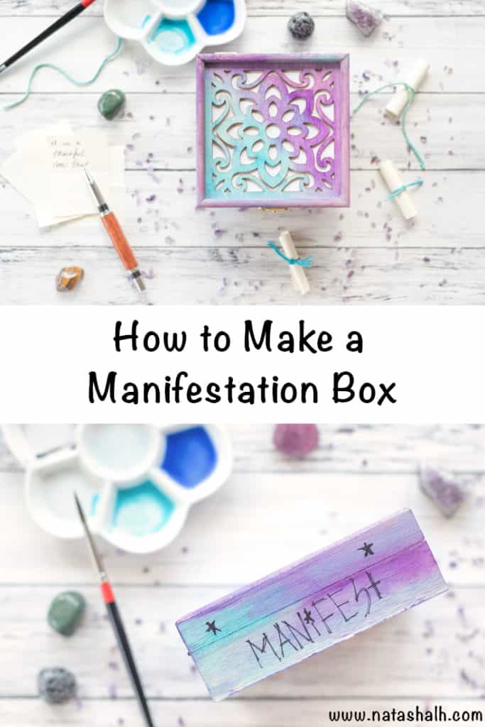 how to make a manifestation box with watercolors. Also great as a gratitude, wish, or prayer box!