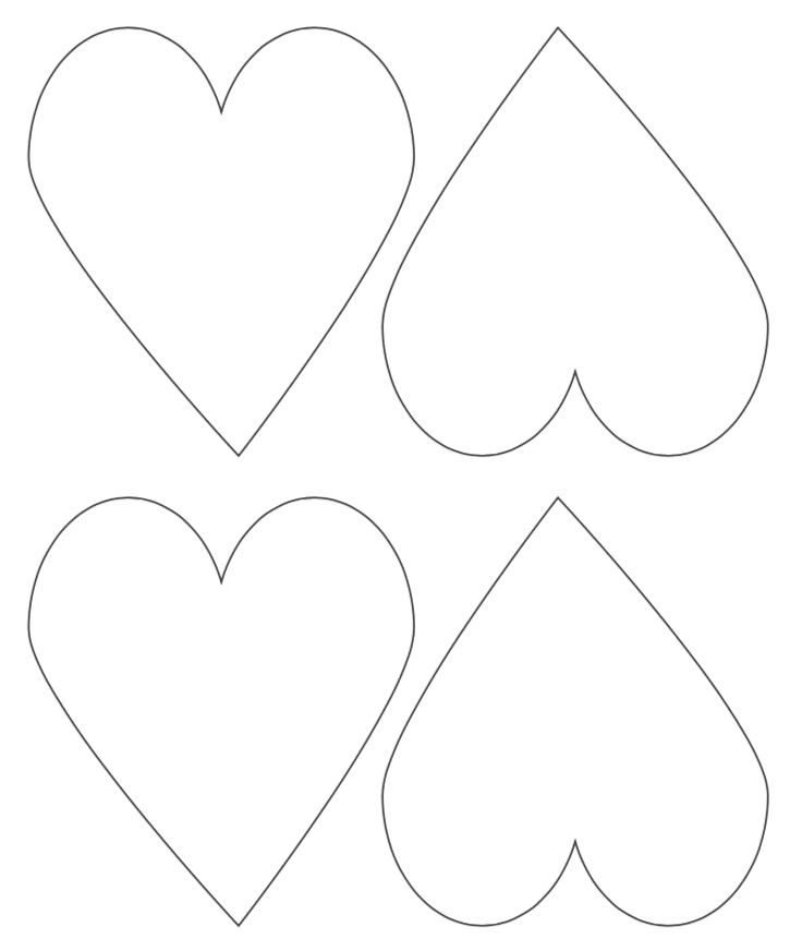 4x4" printable heart templates