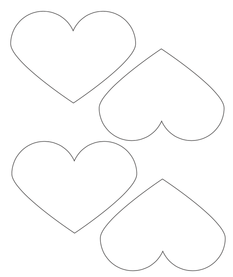 4x5 wide printable heart templates