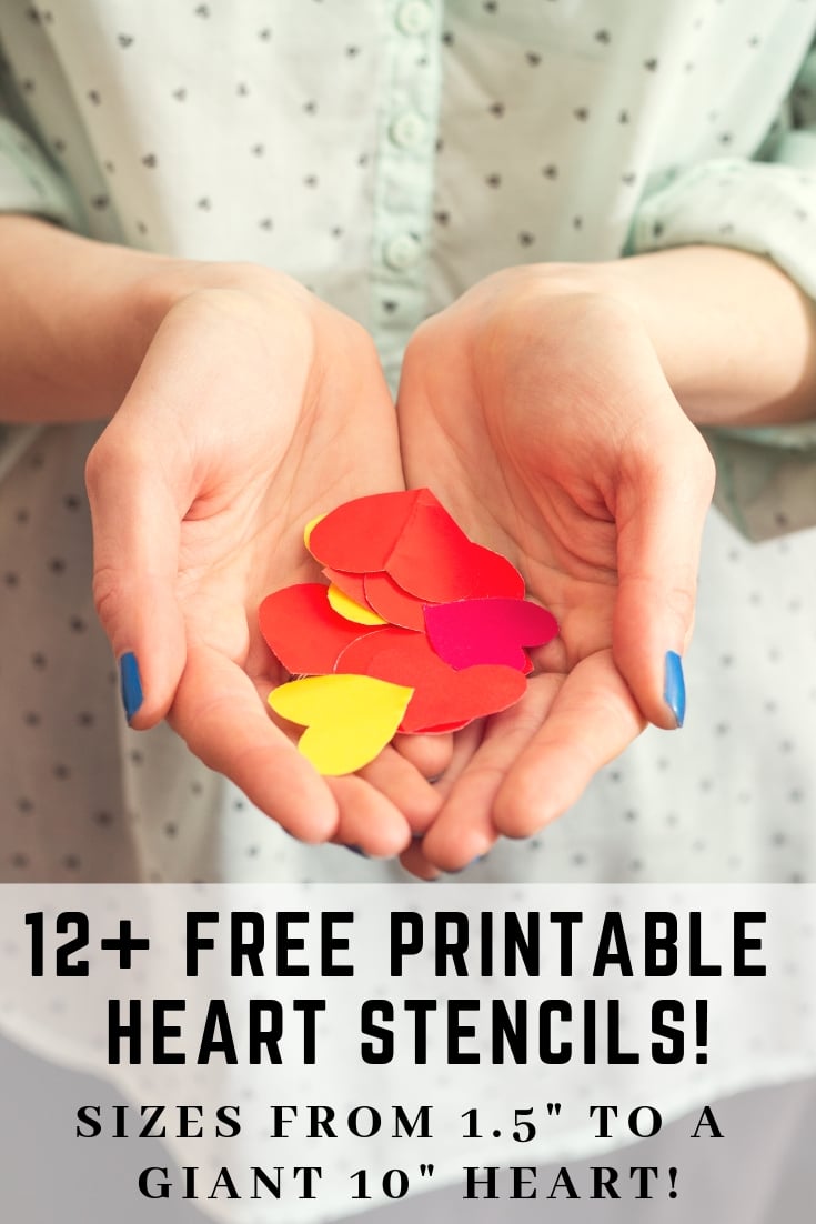 Free printable heart stencils for Valentine's Day. Free printable heart templates including an extra large heart template printable! 