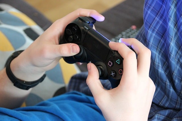 child playing a video game