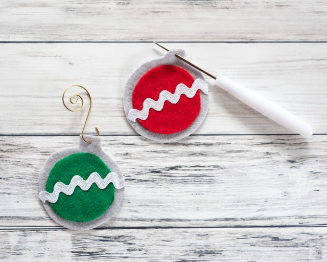 poke a hole to hang your felt ornament