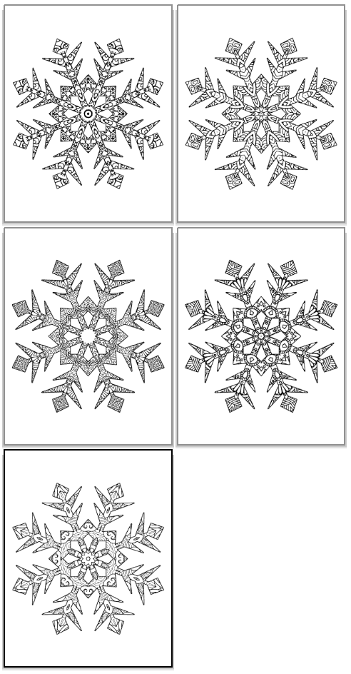 snowflake shapes to color