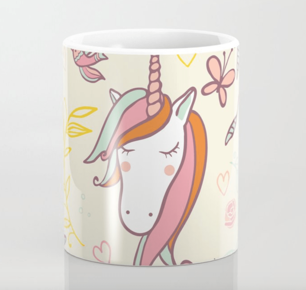 unicorn mug on society6