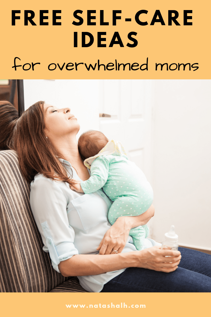 Free self-care ideas for overwhelmed moms. Free printable affirmation cards, too!