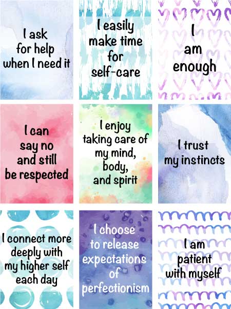 Free Self Care Ideas For Overwhelmed Moms Plus Free Printable Affirmation Cards The Artisan Life