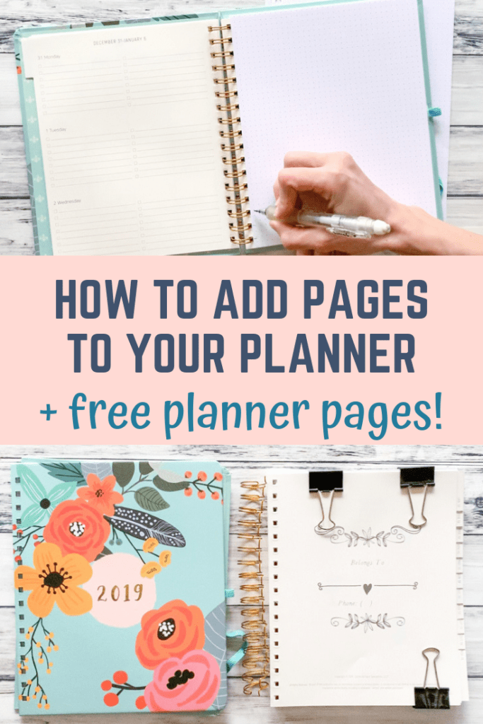 how to add pages to your coil bound planner