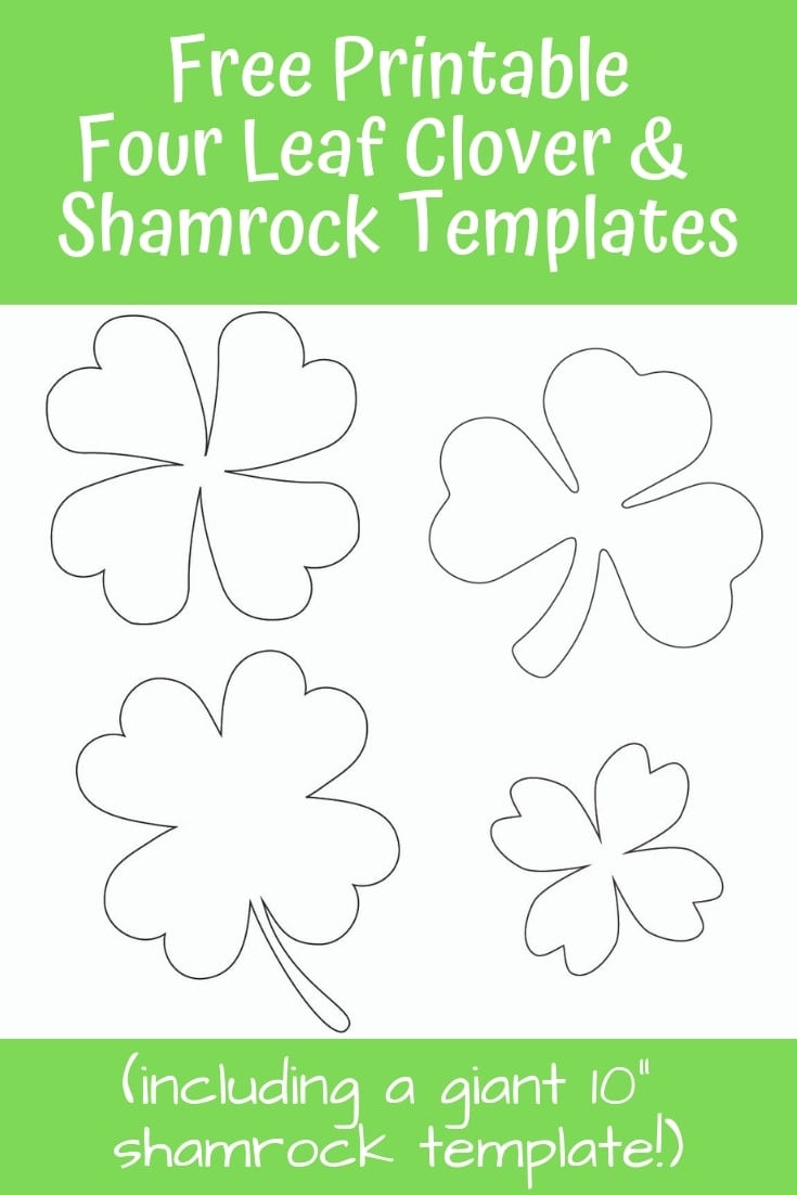 Download these free printable four leaf clover and shamrock templates for St. Patrick's Day