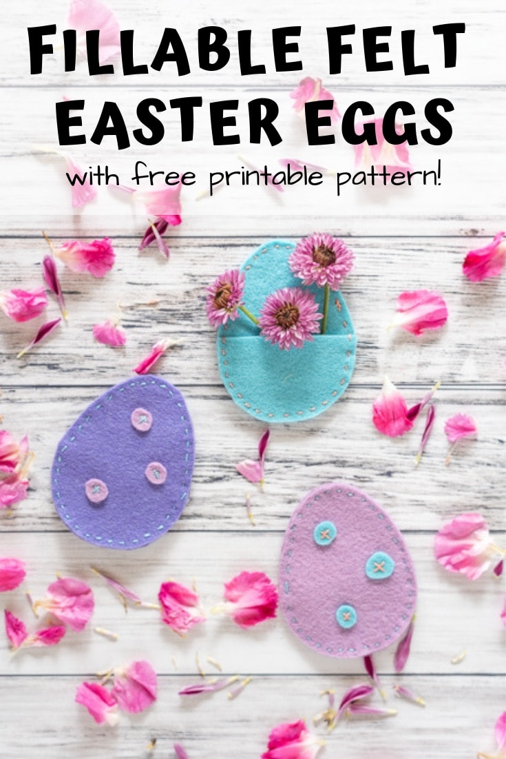 Fillable felt Easter eggs with free printable pattern!