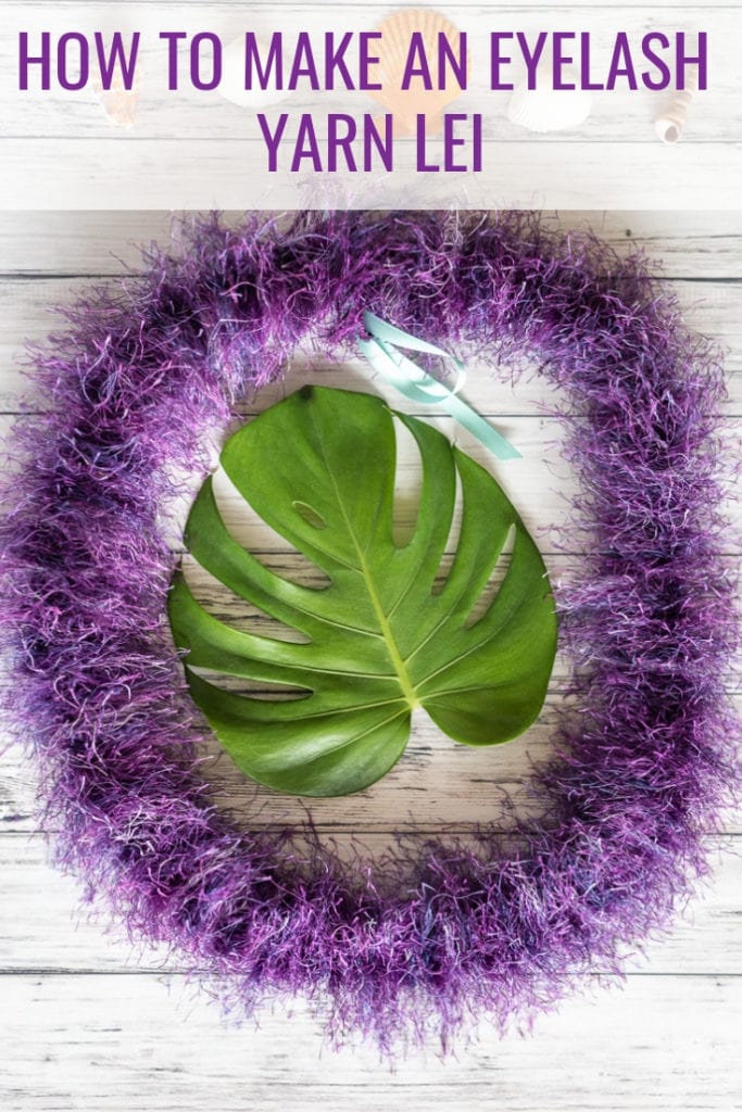 Super Easy Hawaiian Eyelash Yarn Lei Tutorial Fuzzy Single Straw Lei