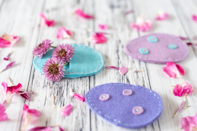 eco-friendly fillable Easter eggs made from wool felt