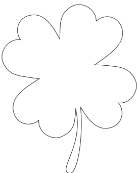 large four leaf clover with stem