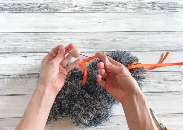 how to thread beads on ribbon with floss