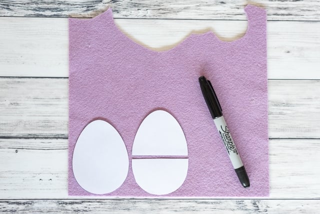 trace your printable egg template and cut out