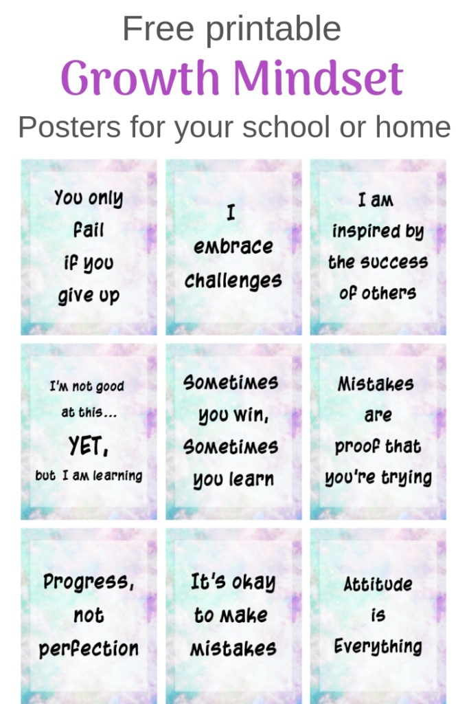 Growth Mindset Poster Free Printables - The Artisan Life