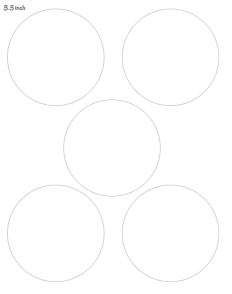 Circles stencils - Set of 6 different sizes. Reusable circles stencils from  1 to 3.5