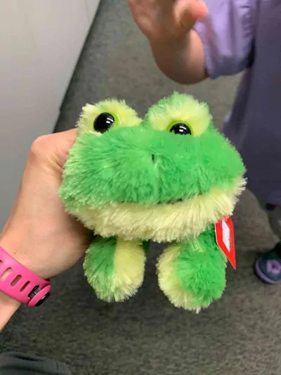 Aurora stuffed frog for toddlers