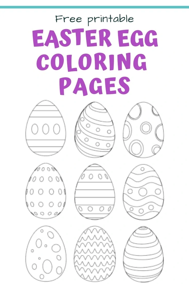 Free printable Easter egg coloring pages