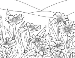 spring flower printable coloring pages