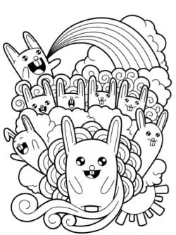 cartoon-bunnies-and-rainbows-coloring-page
