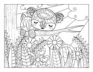 cute sloth coloring page