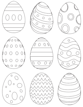 preview of Easter egg coloring pages free printables