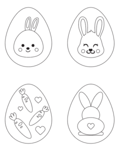 preview of Easter egg free printable coloring pages with bunnies
