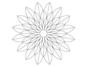 simple floral mandala coloring page