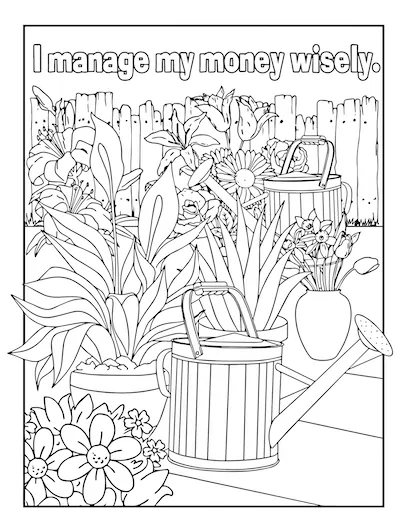 I manage my money wisely coloring page