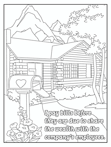 I pay bills early coloring page