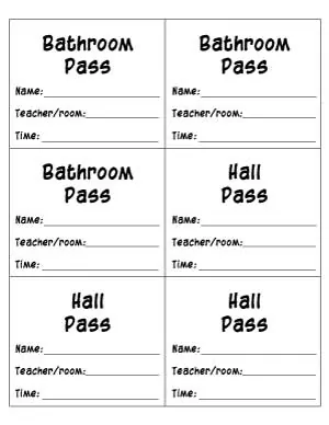 Free Printable Bathroom Passes Hall Pass Printables The Artisan Life
