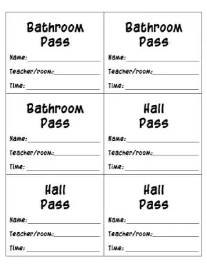 Free Printable Bathroom Passes & Hall Pass Printables - The Artisan Life