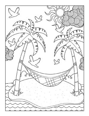 beach-hammock-coloring-page