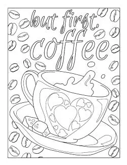 coffee coloring pages