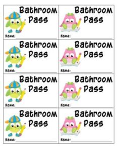 Free Printable Bathroom Passes & Hall Pass Printables - The Artisan Life