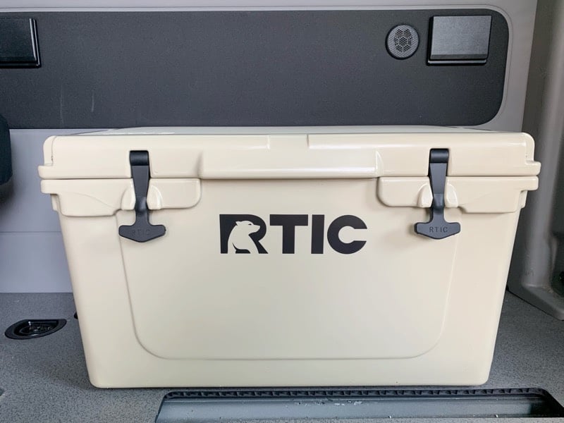 tic cooler in a camper van