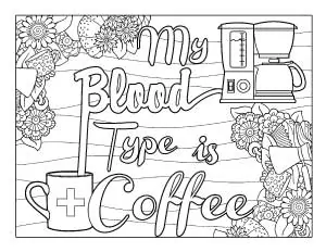 coffee coloring pages